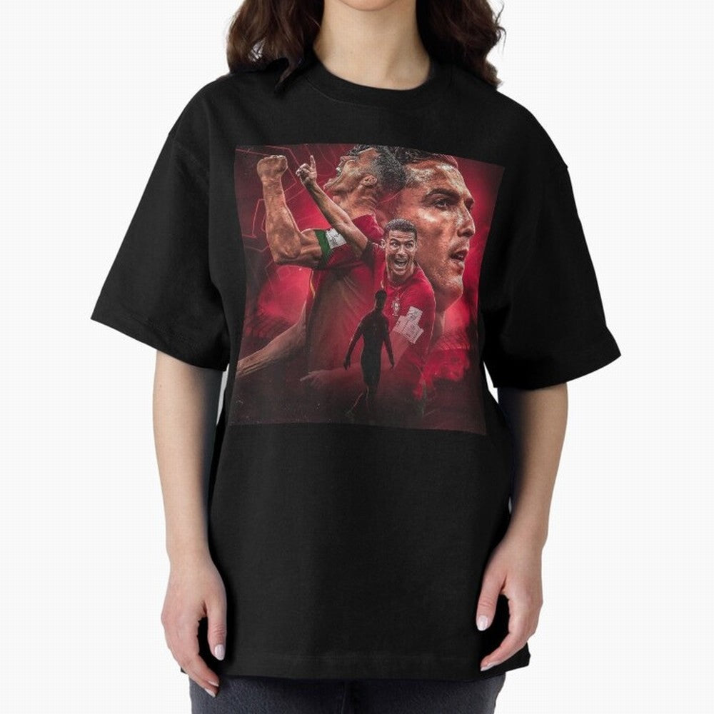 Cristiano Ronaldo - CR 7 Celebration Oversized T-Shirt Make Your Look Match Match Day Hype around FIFA World Cup 2026 Group Stage, Haaland and Mbappe, Brazil, Portugal and Argentina, Classic Soccer Heritage, Championship Pressure, Fan Loyalty and
