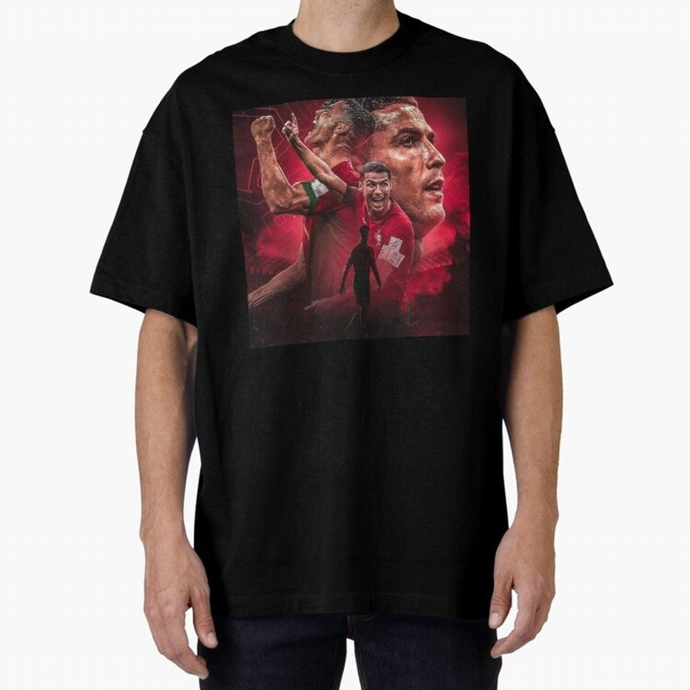 Cristiano Ronaldo - CR 7 Celebration Oversized T-Shirt Make Your Look Match Match Day Hype around FIFA World Cup 2026 Group Stage, Haaland and Mbappe, Brazil, Portugal and Argentina, Classic Soccer Heritage, Championship Pressure, Fan Loyalty and