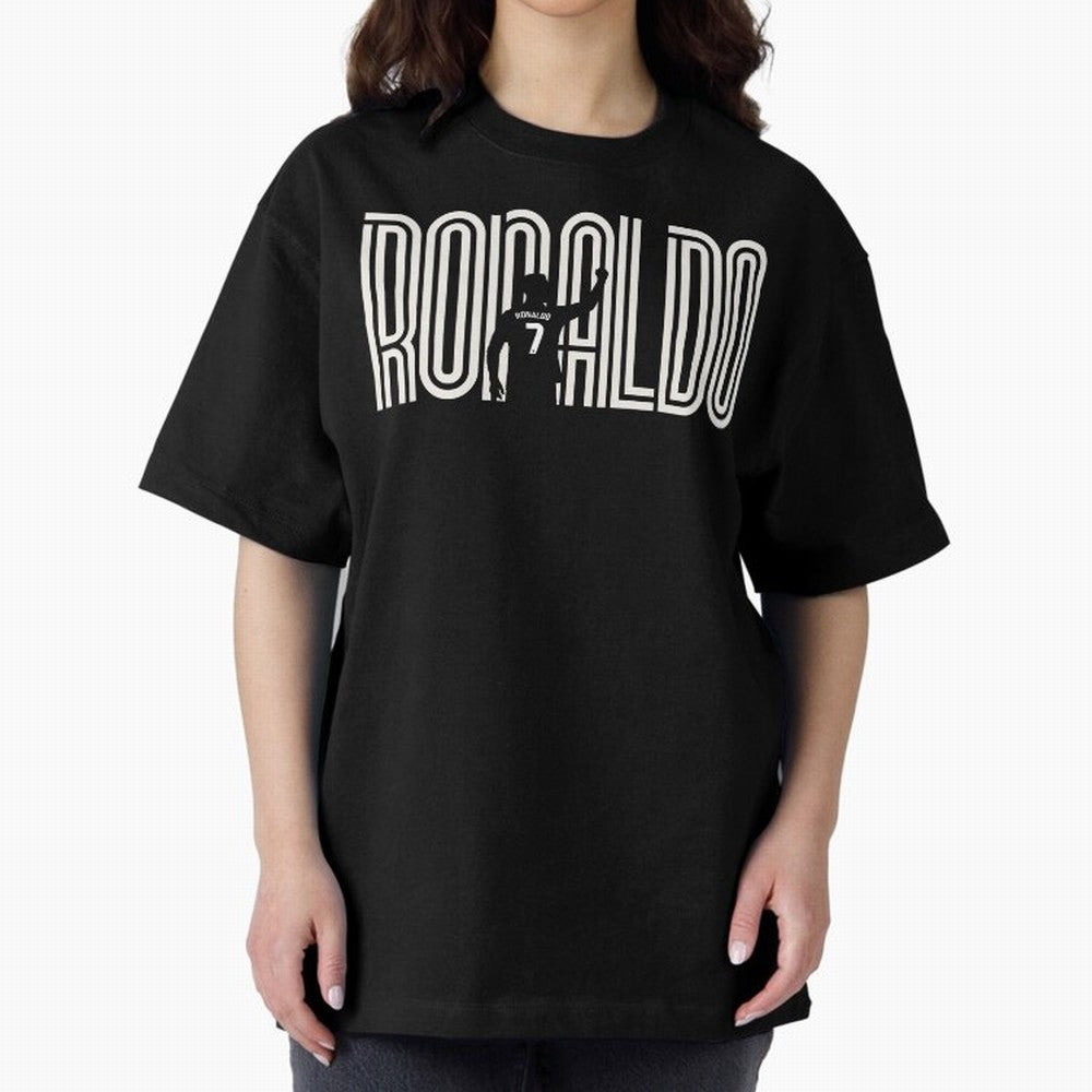 Fan Art - Cristiano Ronaldo (CR7) - Black Edition Oversized T-Shirt Honor FIFA World Cup 2026 USA Canada Mexico Filled with Neymar, Haaland and Cristiano Ronaldo, England and Germany Energy, Goal Celebration Energy, Supporter Heritage, Football