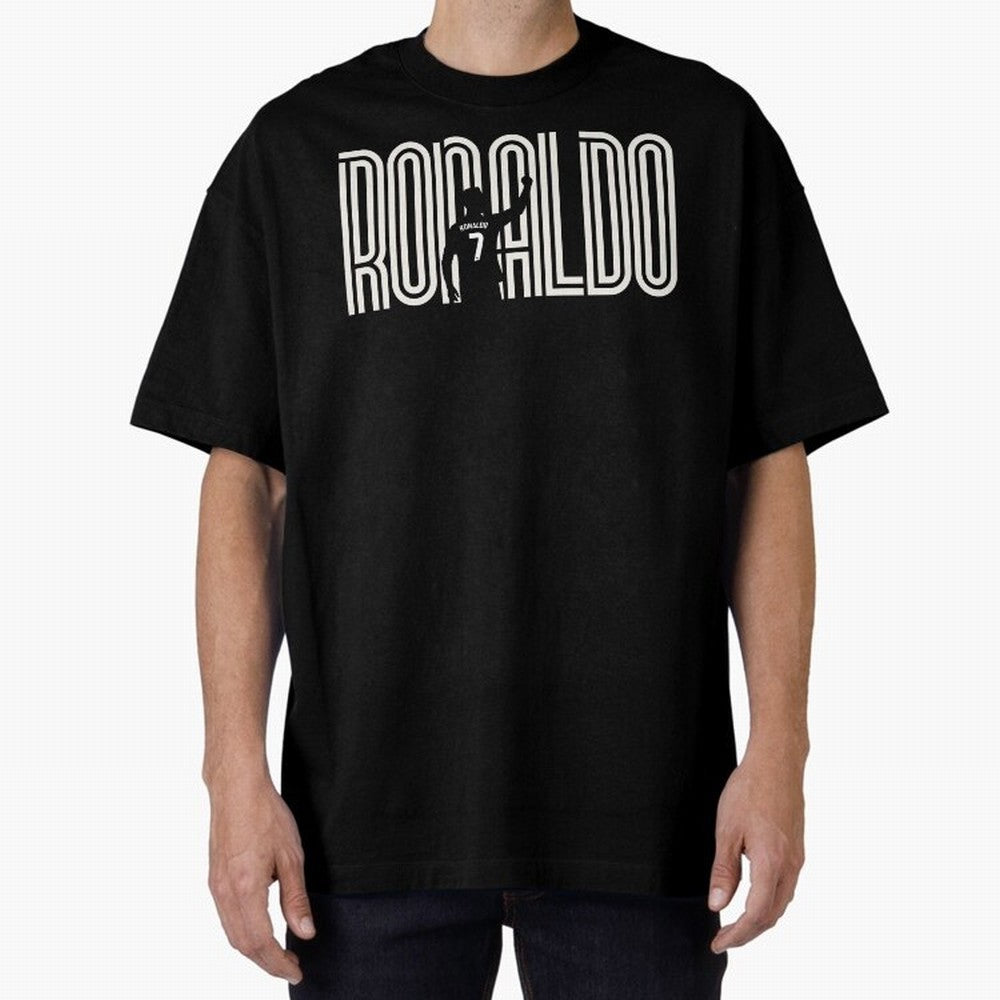 Fan Art - Cristiano Ronaldo (CR7) - Black Edition Oversized T-Shirt Honor FIFA World Cup 2026 USA Canada Mexico Filled with Neymar, Haaland and Cristiano Ronaldo, England and Germany Energy, Goal Celebration Energy, Supporter Heritage, Football