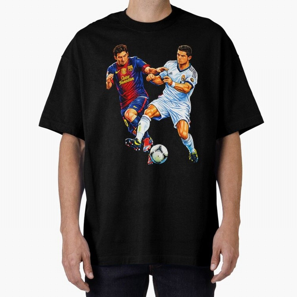 2 GOATS Oversized T-Shirt Bring Match Day Fire to FIFA World Cup 2026 Connected to Haaland, France and Portugal Energy, Fan Favorite Moments, National Team Passion, Big Match Drama and Soccer History; Made for Die Hard Supporters, Soccer Lovers,
