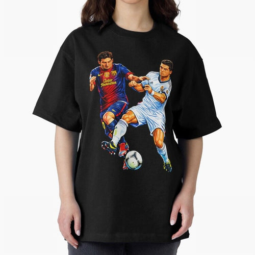 2 GOATS Oversized T-Shirt Bring Match Day Fire to FIFA World Cup 2026 Connected to Haaland, France and Portugal Energy, Fan Favorite Moments, National Team Passion, Big Match Drama and Soccer History; Made for Die Hard Supporters, Soccer Lovers,