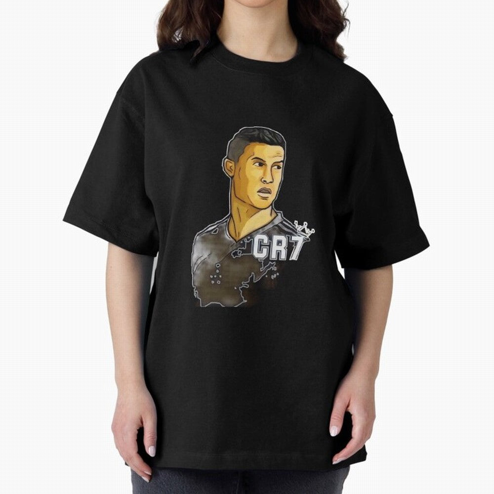 Cristiano Ronaldo digital art Oversized T-Shirt Represent Fans Who Live for Global Football Passion for FIFA World Cup 2026 Group Stage, Filled with Cristiano Ronaldo, Haaland and CR7, Germany, Match Day Excitement, Supporter Culture, Golden Goals
