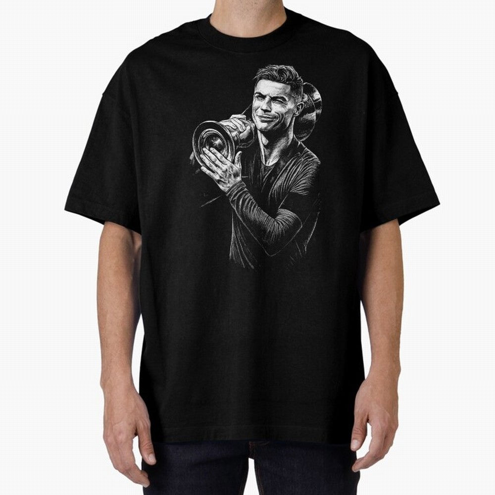 Cristiano Ronaldo Nations League Cup Oversized T-Shirt Show Championship Spirit for Global Football Passion for FIFA World Cup 2026 Group Stage, Celebrating Cristiano Ronaldo, Haaland and CR7, Spain and Netherlands, Soccer Culture, Superstar