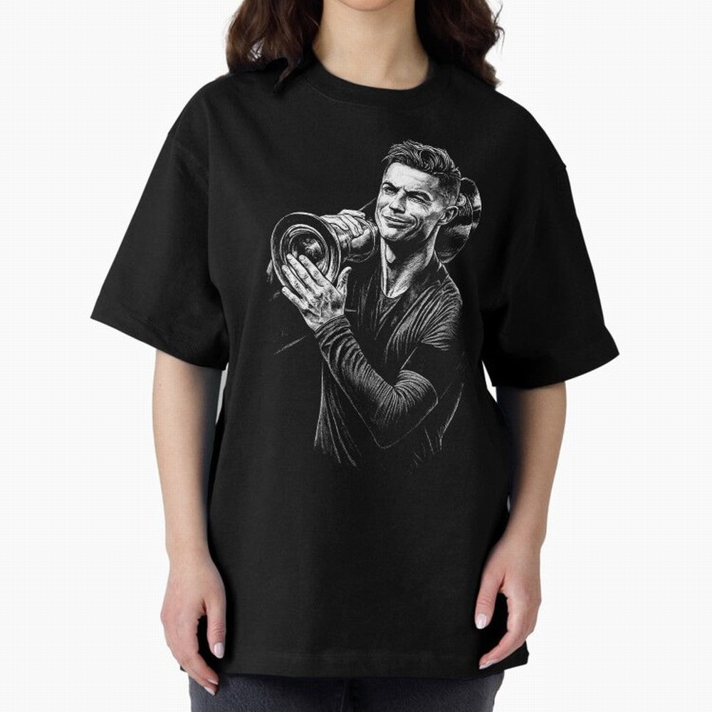 Cristiano Ronaldo Nations League Cup Oversized T-Shirt Show Championship Spirit for Global Football Passion for FIFA World Cup 2026 Group Stage, Celebrating Cristiano Ronaldo, Haaland and CR7, Spain and Netherlands, Soccer Culture, Superstar