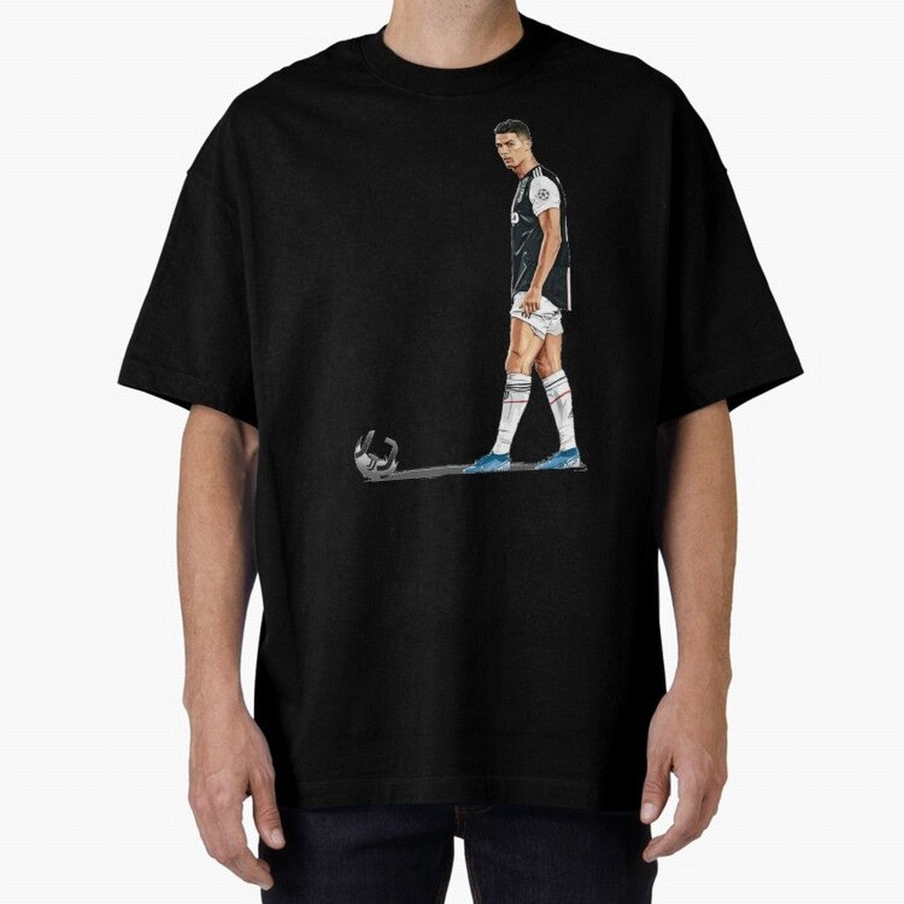 Ronaldo Watercolor Oversized T-Shirt Celebrate the Magic of FIFA World Cup 2026 Spirit, Capturing Brazil, Mbappe, Championship Spirit, Famous Goals, Roaring Crowds and International Football Unity; Ideal for Passionate Fans Who Love Underdog