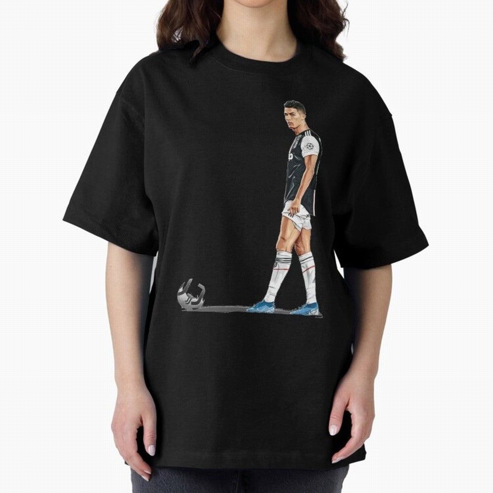 Ronaldo Watercolor Oversized T-Shirt Celebrate the Magic of FIFA World Cup 2026 Spirit, Capturing Brazil, Mbappe, Championship Spirit, Famous Goals, Roaring Crowds and International Football Unity; Ideal for Passionate Fans Who Love Underdog