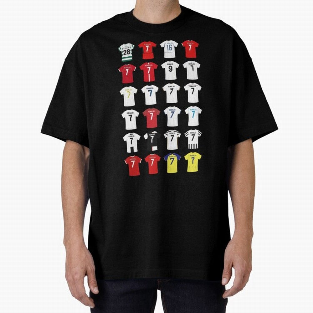 Cristiano Ronaldo Football Oversized T-Shirt Bring a Vintage Feel to FIFA World Cup 2026 Group Stage Spirit, Made for France and Portugal, Cristiano Ronaldo, Stadium Memories, Football Loyalty, International Chants and Championship Tradition; Made
