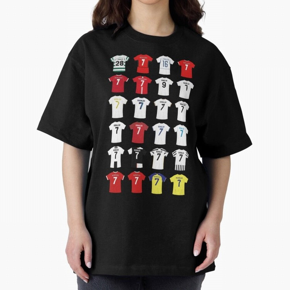 Cristiano Ronaldo Football Oversized T-Shirt Bring a Vintage Feel to FIFA World Cup 2026 Group Stage Spirit, Made for France and Portugal, Cristiano Ronaldo, Stadium Memories, Football Loyalty, International Chants and Championship Tradition; Made