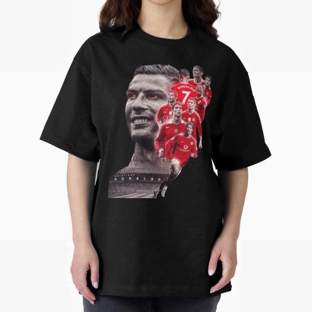 ronaldo Oversized T-Shirt Bring World Football Passion into Match Day Hype around FIFA World Cup 2026 Group Stage, Mbappe and Neymar, Spain, Fan Favorite Moments, National Team Passion, Big Match Drama and Soccer History; Great for Watch Parties,