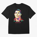 Geometric Celebrity Cristiano Ronaldo Oversized T-Shirt Celebrate Golden Goal Energy in FIFA World Cup 2026 USA Canada Mexico Spirit, Inspired by Brazil, Messi and Cristiano Ronaldo, Classic Soccer Heritage, Championship Pressure, Fan Loyalty and