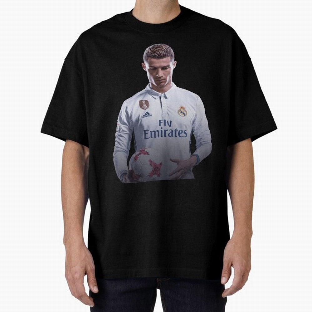 Ronaldo Madrid Jersey Poster Oversized T-Shirt Experience the Global Stage of Global Football Passion for FIFA World Cup 2026 USA Canada Mexico, Capturing Mbappe, Germany, Championship Spirit, Famous Goals, Roaring Crowds and International Football