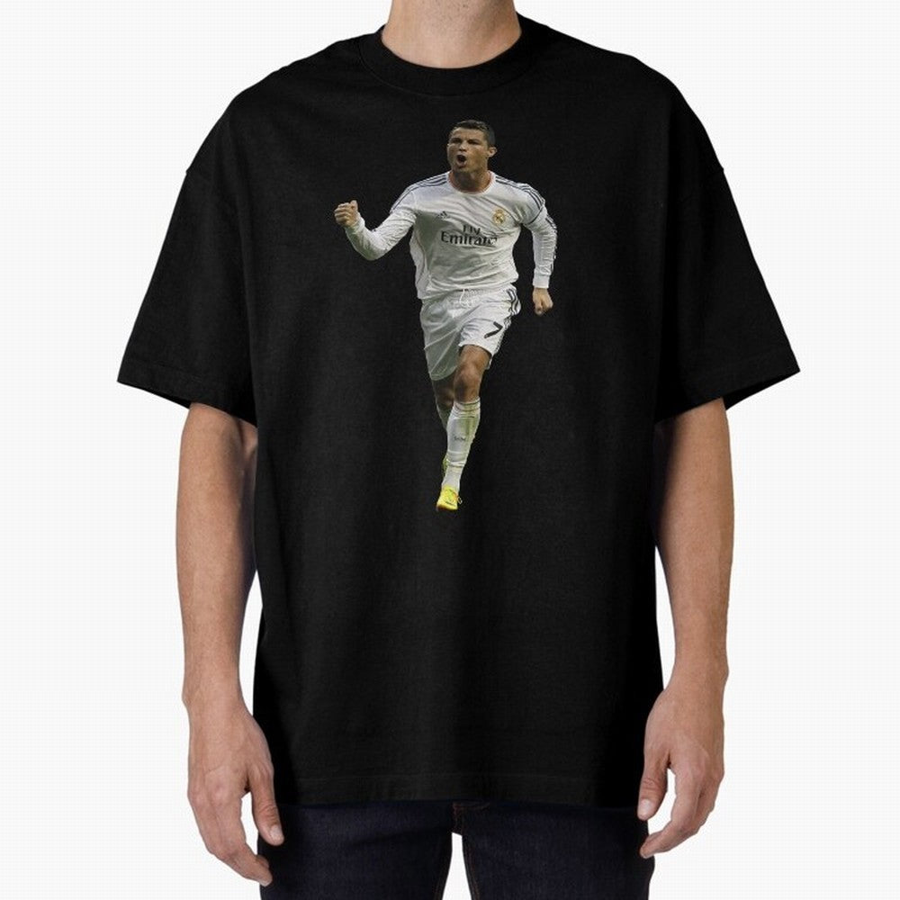 Cristiano Cool Sticker Oversized T-Shirt Bring a Champion Mindset to FIFA World Cup 2026 USA Canada Mexico for Fans of Mbappe and Portugal, Spain and Germany, Bringing Global Supporter Spirit, Legendary Goals, National Colors and Tournament