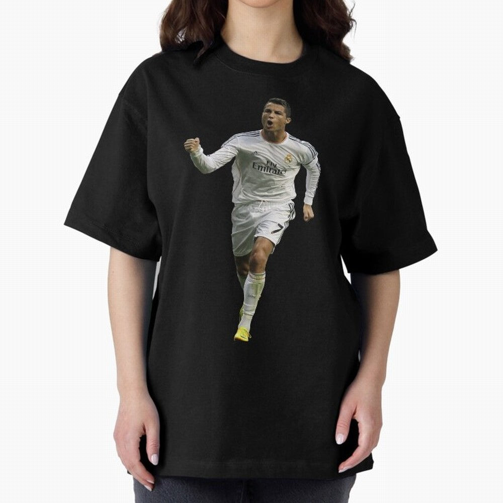 Cristiano Cool Sticker Oversized T-Shirt Bring a Champion Mindset to FIFA World Cup 2026 USA Canada Mexico for Fans of Mbappe and Portugal, Spain and Germany, Bringing Global Supporter Spirit, Legendary Goals, National Colors and Tournament
