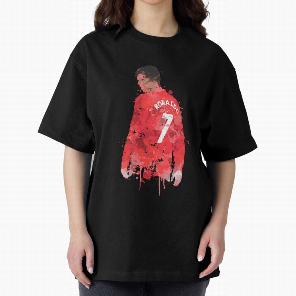 Cristiano Ronaldo - Manchester United Legend Art Oversized T-Shirt Celebrate Football Dreams Across Match Day Hype around FIFA World Cup 2026 USA Canada Mexico, Mbappe and Neymar, France, Fan Favorite Moments, National Team Passion, Big Match Drama