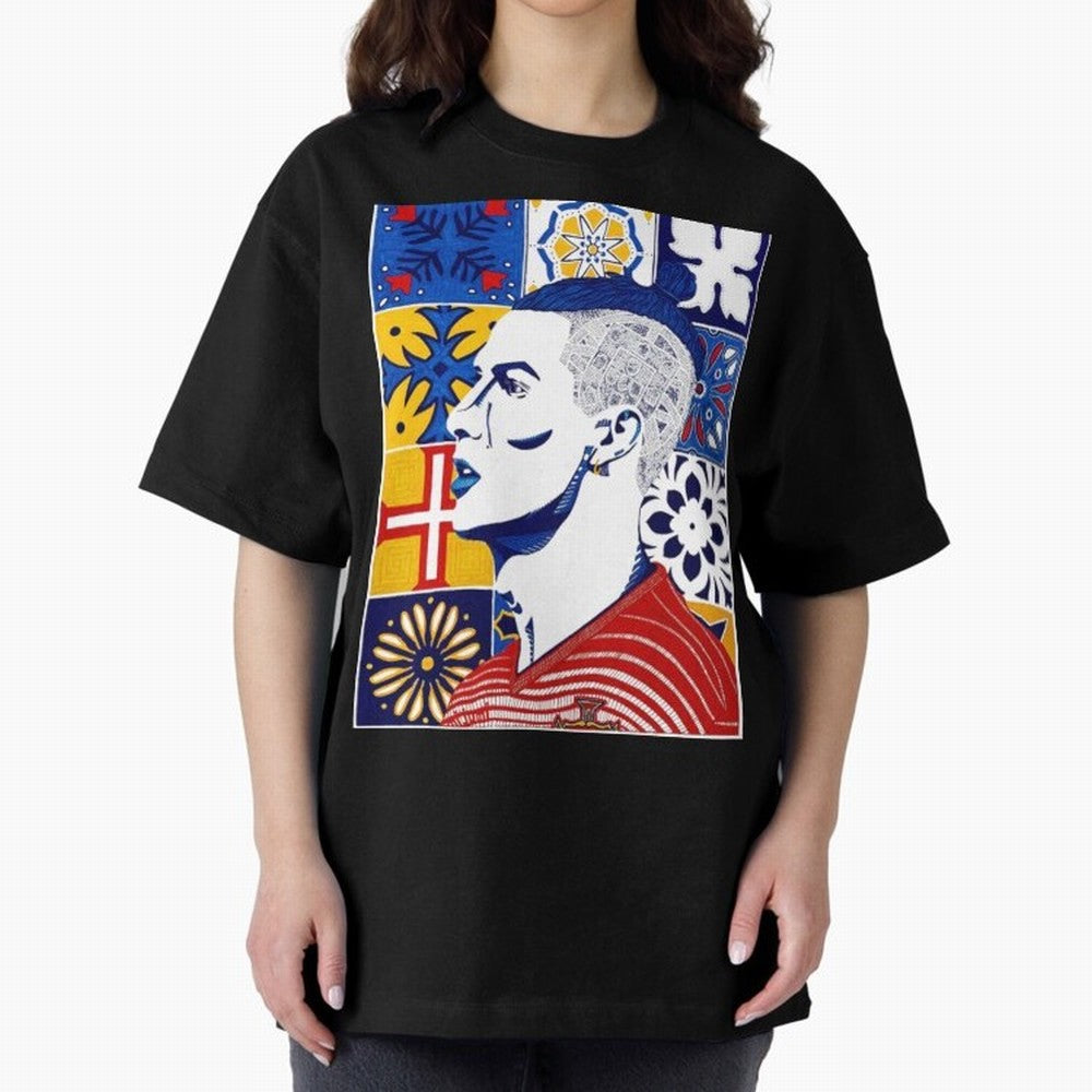 Cristiano Ronaldo Cristiano Ronaldo Azulejos Oversized T-Shirt Celebrate the Magic of Global Football Passion for FIFA World Cup 2026, Filled with Messi, CR7 and Mbappe, France and Portugal, Retro Football Energy, Iconic Rivalries, Trophy Chase