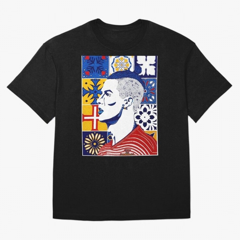 Cristiano Ronaldo Cristiano Ronaldo Azulejos Oversized T-Shirt Celebrate the Magic of Global Football Passion for FIFA World Cup 2026, Filled with Messi, CR7 and Mbappe, France and Portugal, Retro Football Energy, Iconic Rivalries, Trophy Chase