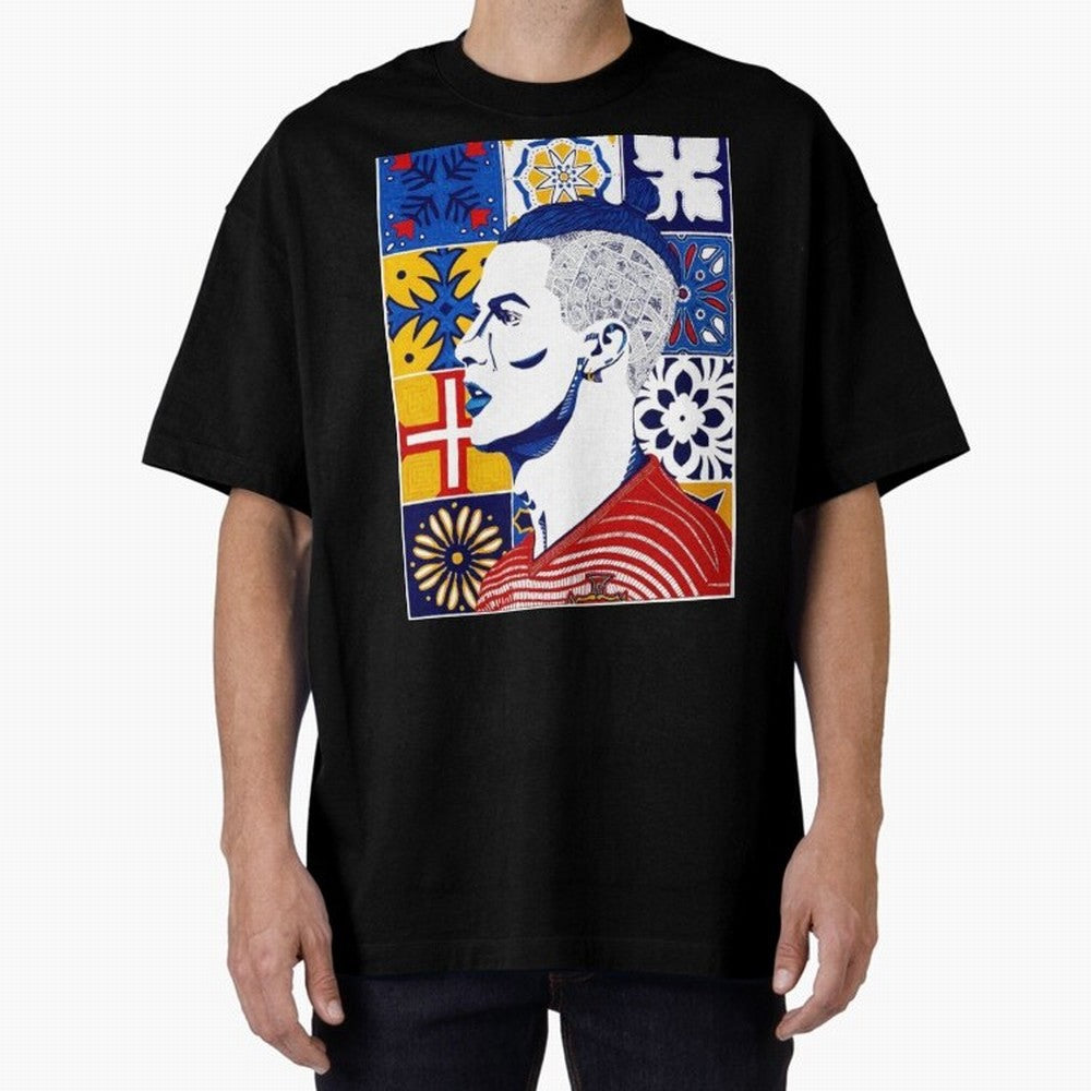 Cristiano Ronaldo Cristiano Ronaldo Azulejos Oversized T-Shirt Celebrate the Magic of Global Football Passion for FIFA World Cup 2026, Filled with Messi, CR7 and Mbappe, France and Portugal, Retro Football Energy, Iconic Rivalries, Trophy Chase