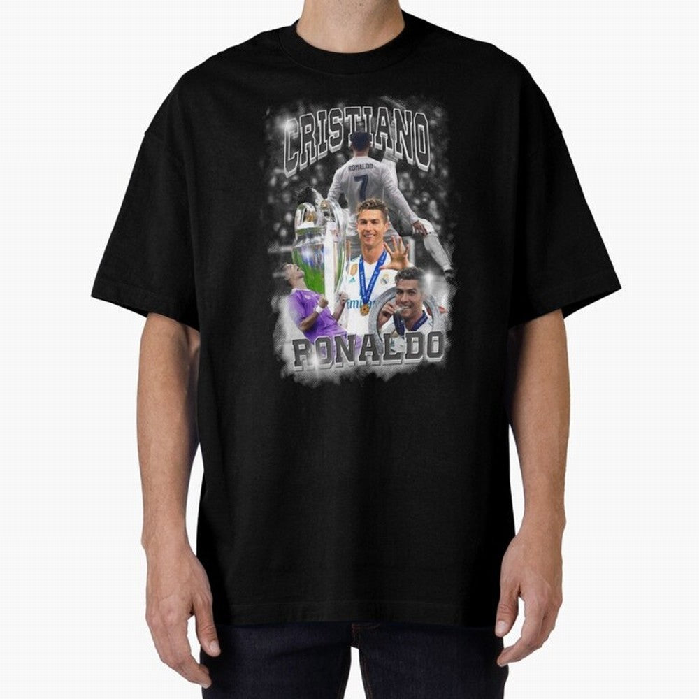 Cristiano Ronaldo Oversized T-Shirt Carry the Dream of FIFA World Cup 2026 for Fans of Messi, CR7 and Mbappe and England, France and Netherlands, Bringing Worldwide Fan Energy, Dramatic Goals, Stadium Lights and Championship Celebrations; Ideal for
