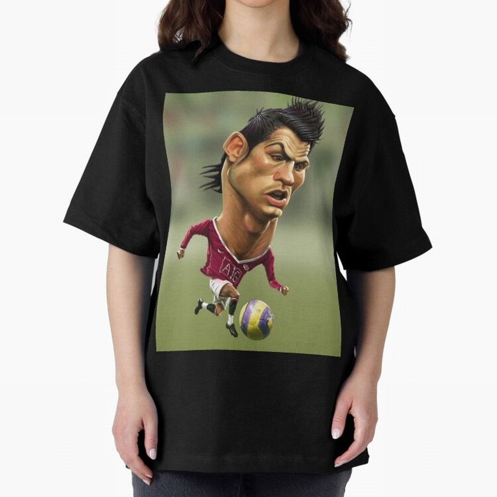 CR7 Cristiano Oversized T-Shirt Carry the Dream of Global Football Passion for FIFA World Cup 2026 Group Stage, Celebrating CR7 and Messi, France and Portugal, Global Supporter Spirit, Legendary Goals, National Colors and Tournament Celebration;