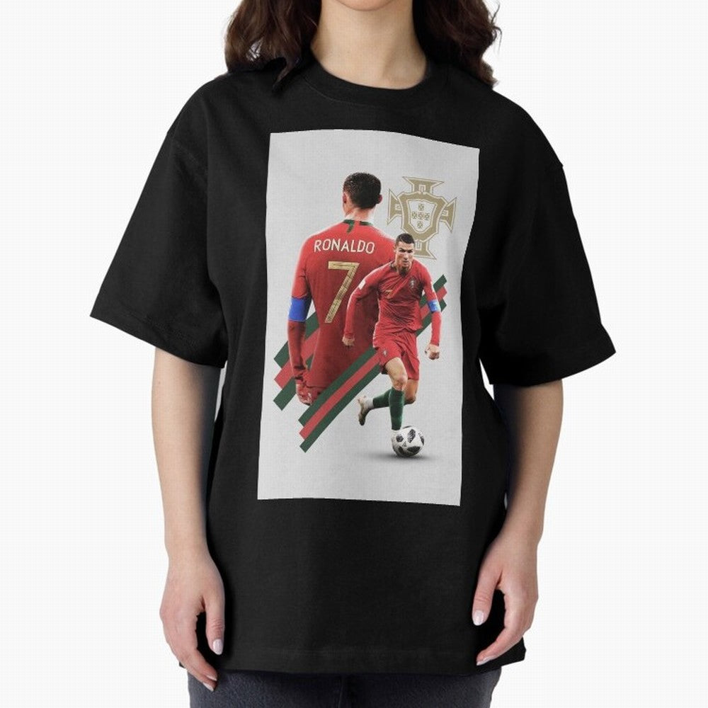 cr qatar Oversized T-Shirt Unlock the FIFA World Cup 2026 Group Stage Journey through Haaland and Mbappe Highlights, Portugal, Spain and Germany Pride, Retro Football Energy, Iconic Rivalries, Trophy Chase Drama and Stadium Atmosphere; Great for