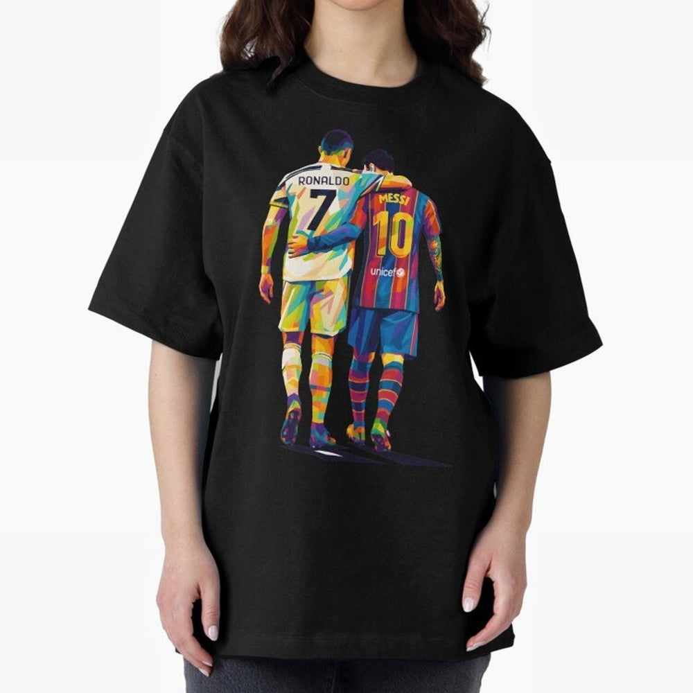 Cristiano Ronaldo and Messi Wpap Art Oversized T-Shirt Keep Football History Alive during Match Day Hype around FIFA World Cup 2026 Group Stage, Cristiano Ronaldo, Haaland and CR7, England, France and Netherlands, Football History, Final Match