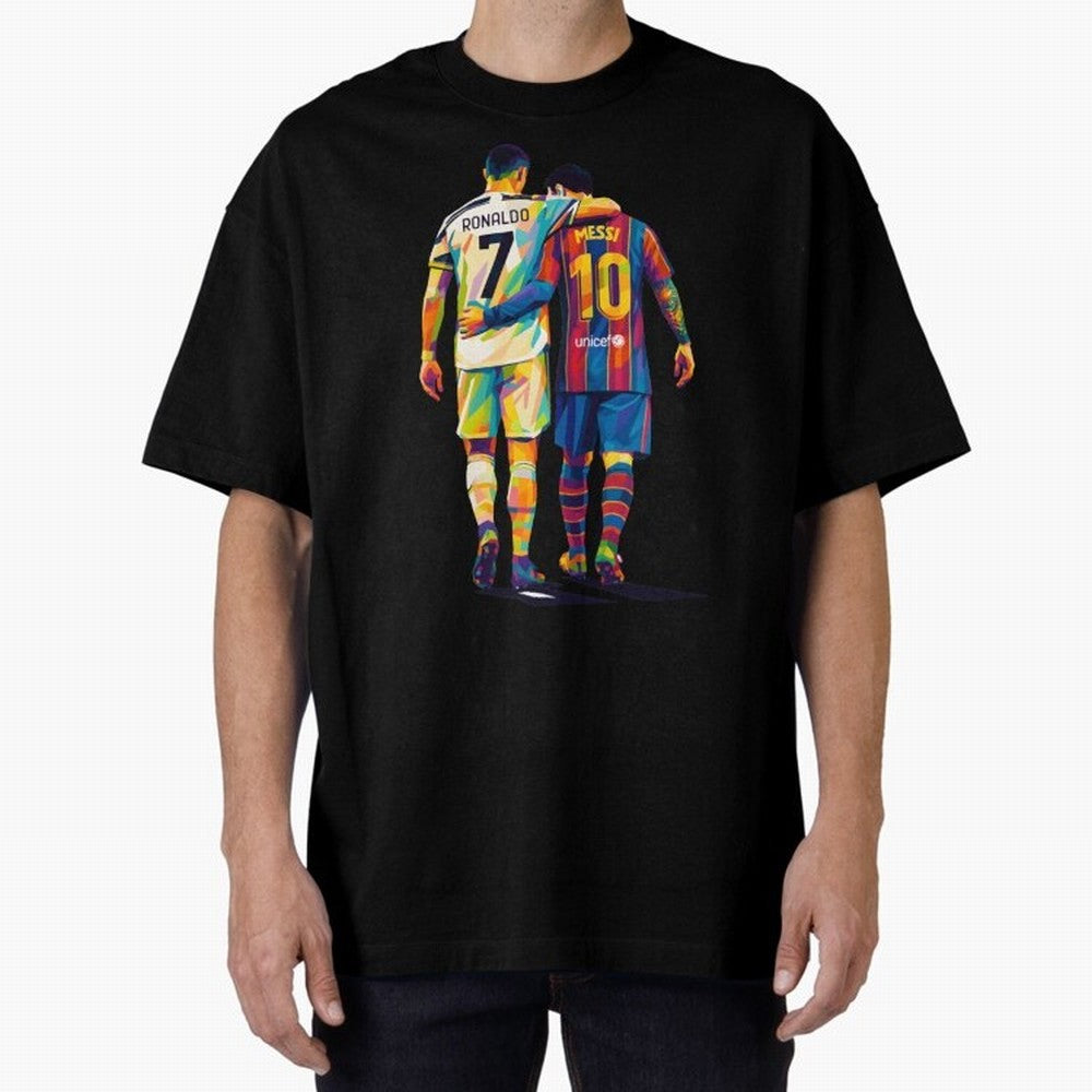 Cristiano Ronaldo and Messi Wpap Art Oversized T-Shirt Keep Football History Alive during Match Day Hype around FIFA World Cup 2026 Group Stage, Cristiano Ronaldo, Haaland and CR7, England, France and Netherlands, Football History, Final Match
