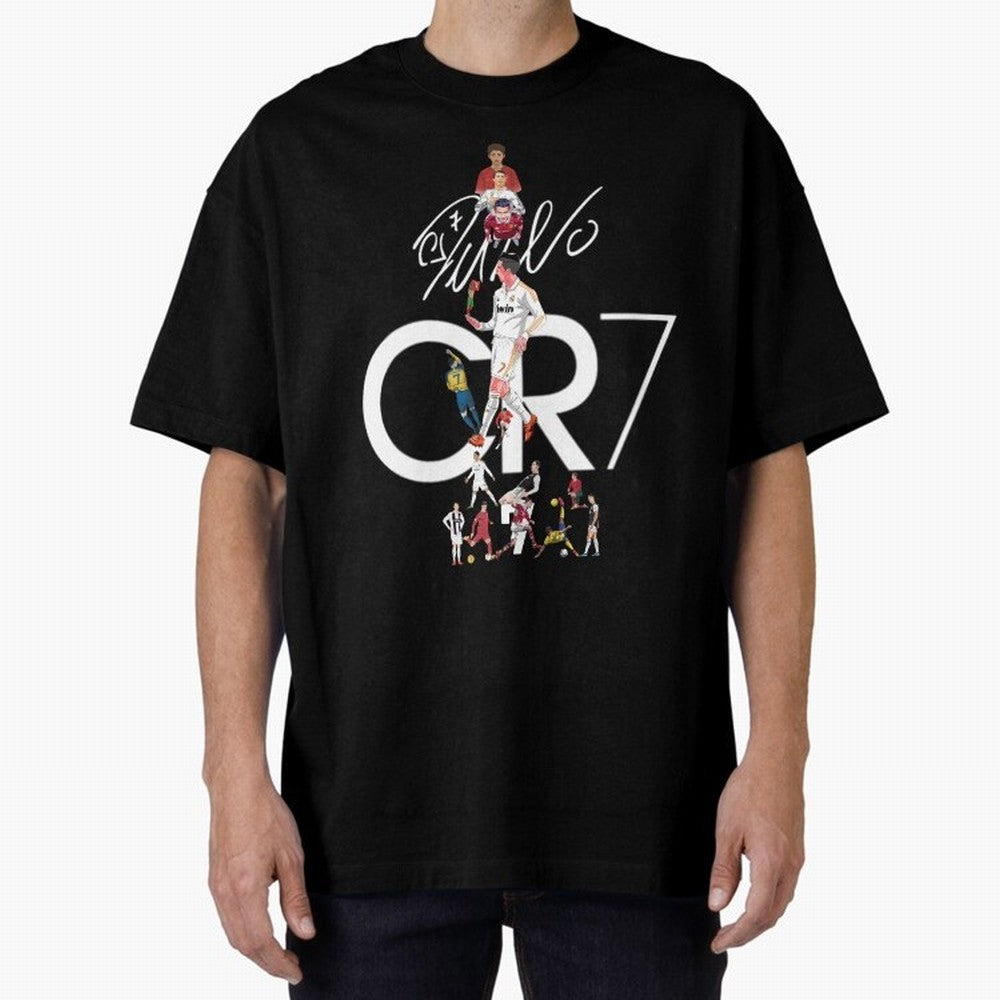 CR7 Oversized T-Shirt Celebrate the Biggest Stage of FIFA World Cup 2026 USA Canada Mexico for Fans of Cristiano Ronaldo and France and Portugal, Bringing Worldwide Fan Energy, Dramatic Goals, Stadium Lights and Championship Celebrations; Perfect