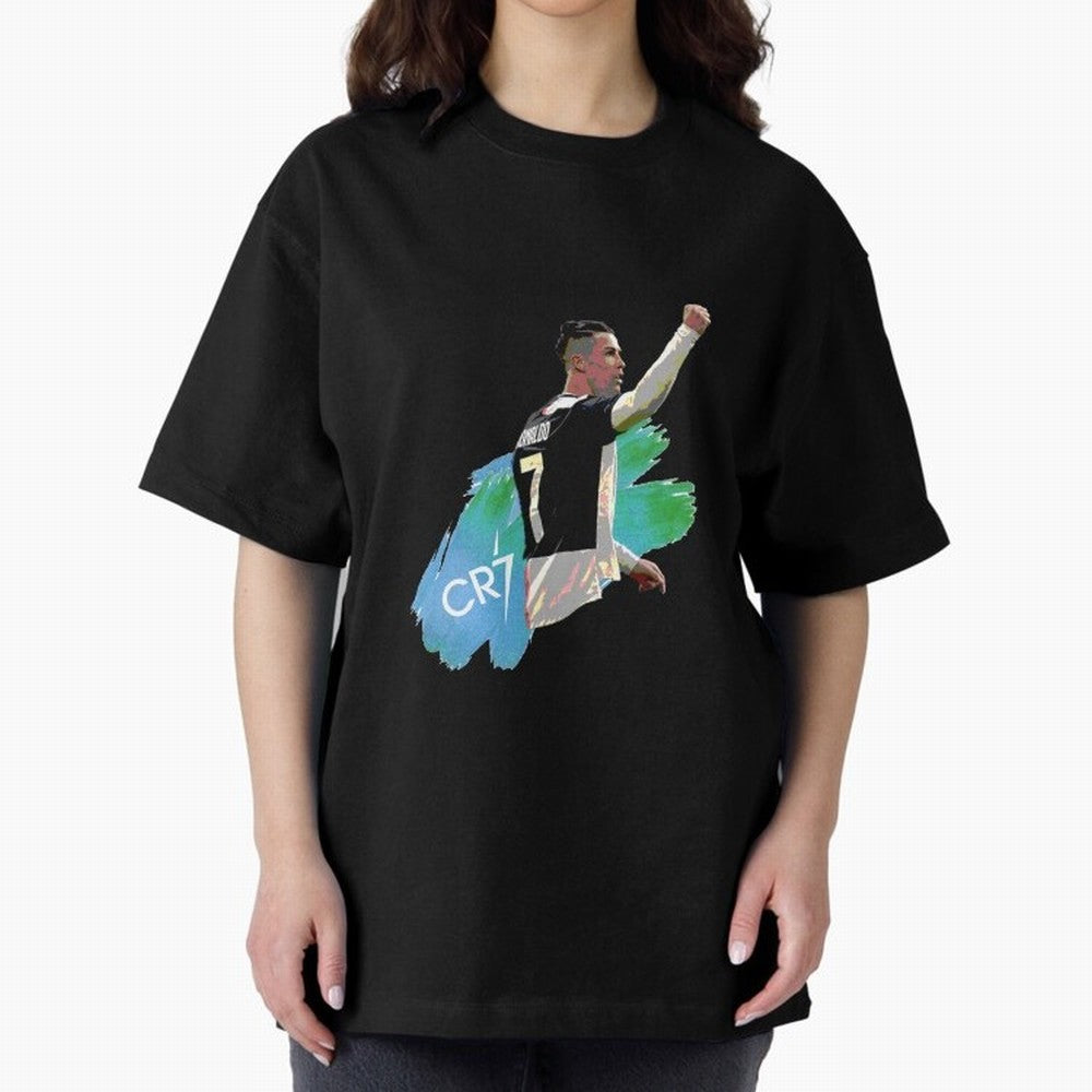 Cristiano Ronaldo Oversized T-Shirt Celebrate Fan Culture around Global Football Passion for FIFA World Cup 2026, Celebrating CR7, Germany, Classic Soccer Heritage, Championship Pressure, Fan Loyalty and International Pride; Made for Collectors Who