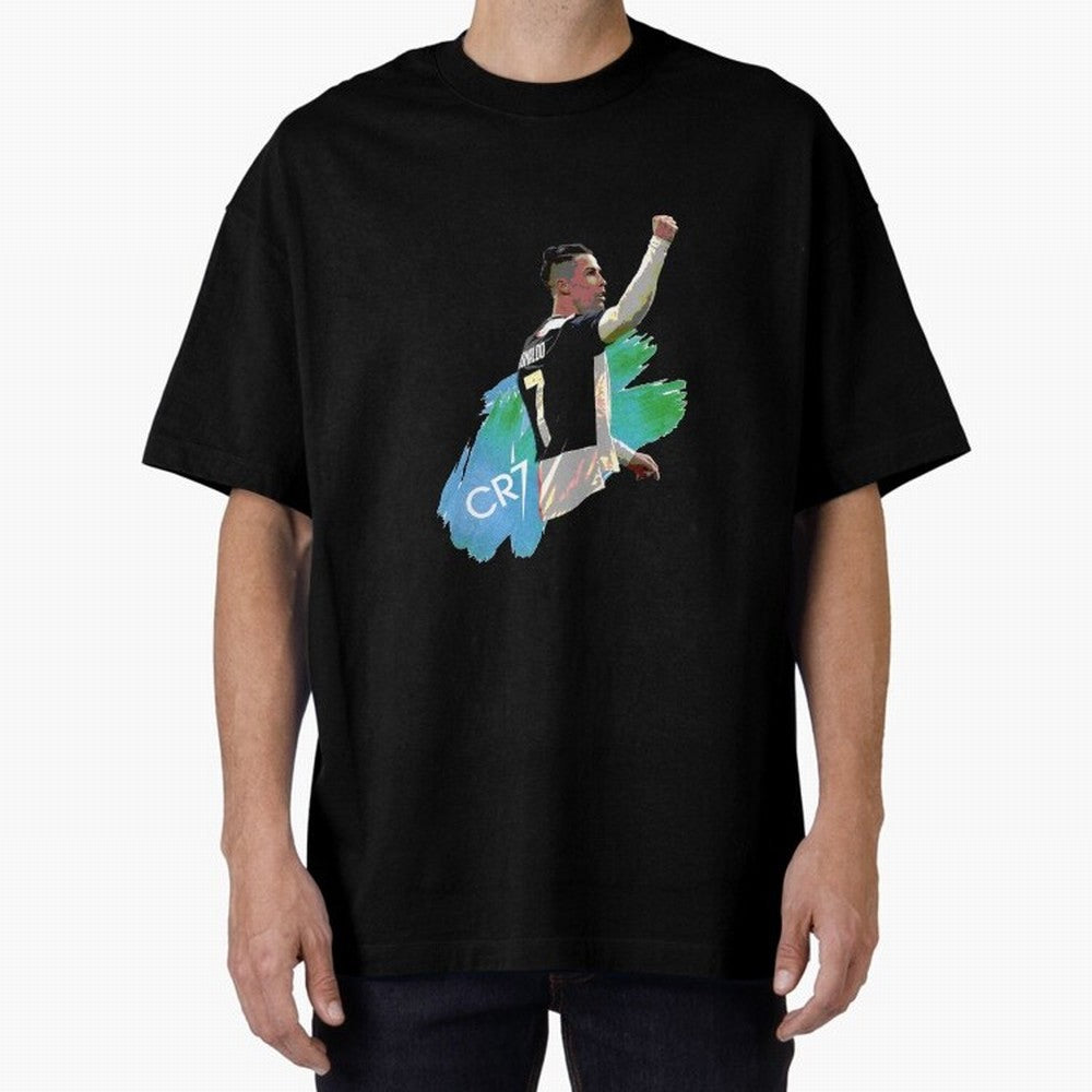 Cristiano Ronaldo Oversized T-Shirt Celebrate Fan Culture around Global Football Passion for FIFA World Cup 2026, Celebrating CR7, Germany, Classic Soccer Heritage, Championship Pressure, Fan Loyalty and International Pride; Made for Collectors Who