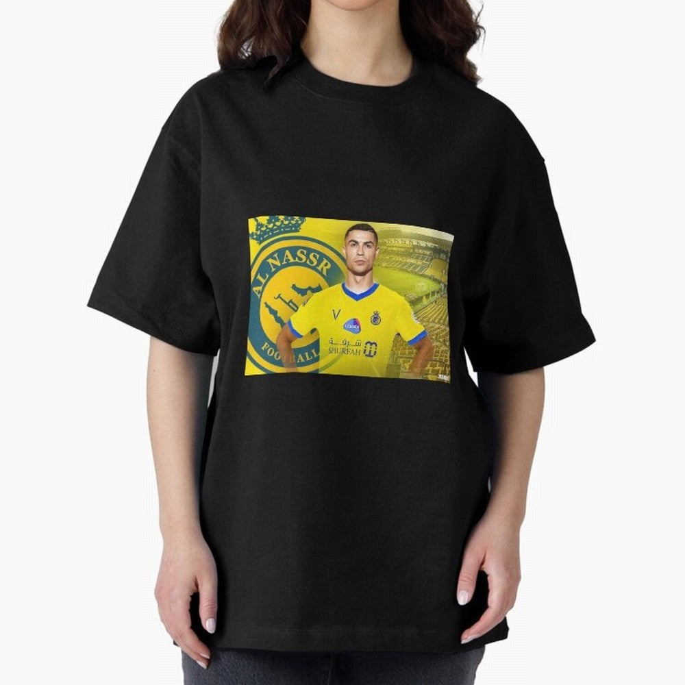 AL NASSR CRISTIANO RONALDO Oversized T-Shirt Stand Proud for the FIFA World Cup 2026 USA Canada Mexico Journey through CR7 and Messi Highlights, England, France and Netherlands Pride, Worldwide Fan Energy, Dramatic Goals, Stadium Lights and