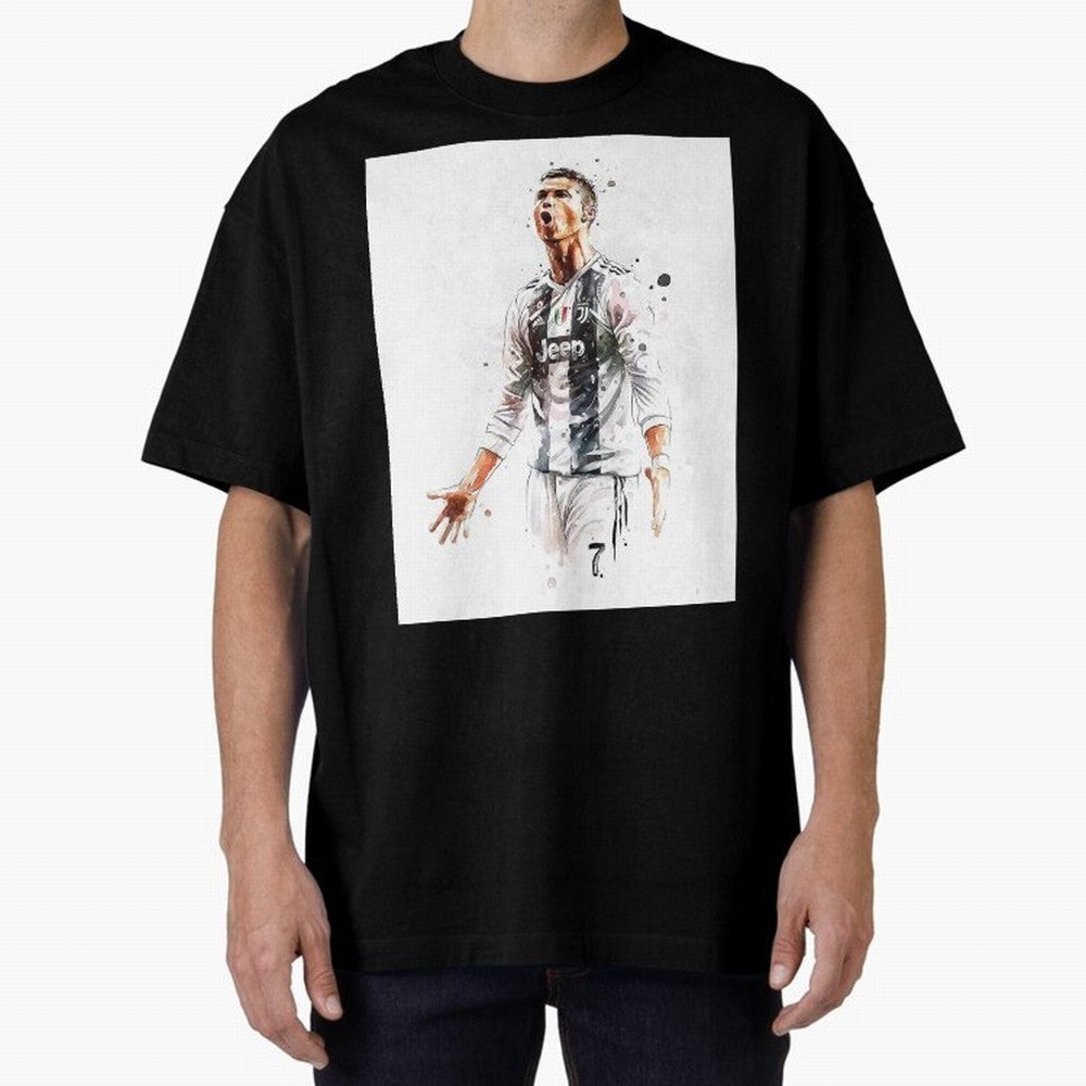 Cristiano Ronaldo Oversized T-Shirt Celebrate Fan Culture around Match Day Hype around FIFA World Cup 2026 Group Stage, Cristiano Ronaldo, France, Stadium Memories, Football Loyalty, International Chants and Championship Tradition; Ideal for