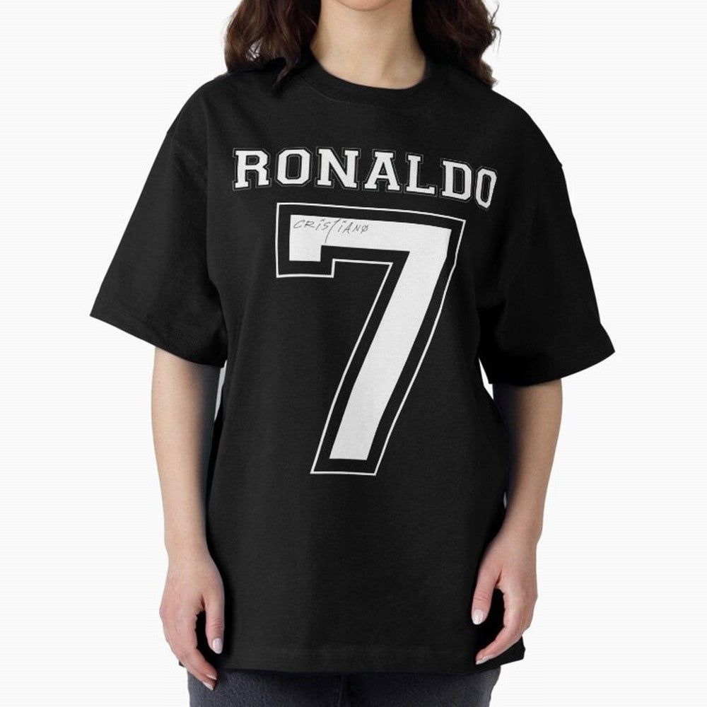 cristiano ronaldo Oversized T-Shirt Share the Excitement of Match Day Hype around FIFA World Cup 2026 Group Stage, Haaland and Mbappe, Germany, Championship Spirit, Famous Goals, Roaring Crowds and International Football Unity; Ideal for Fans Who