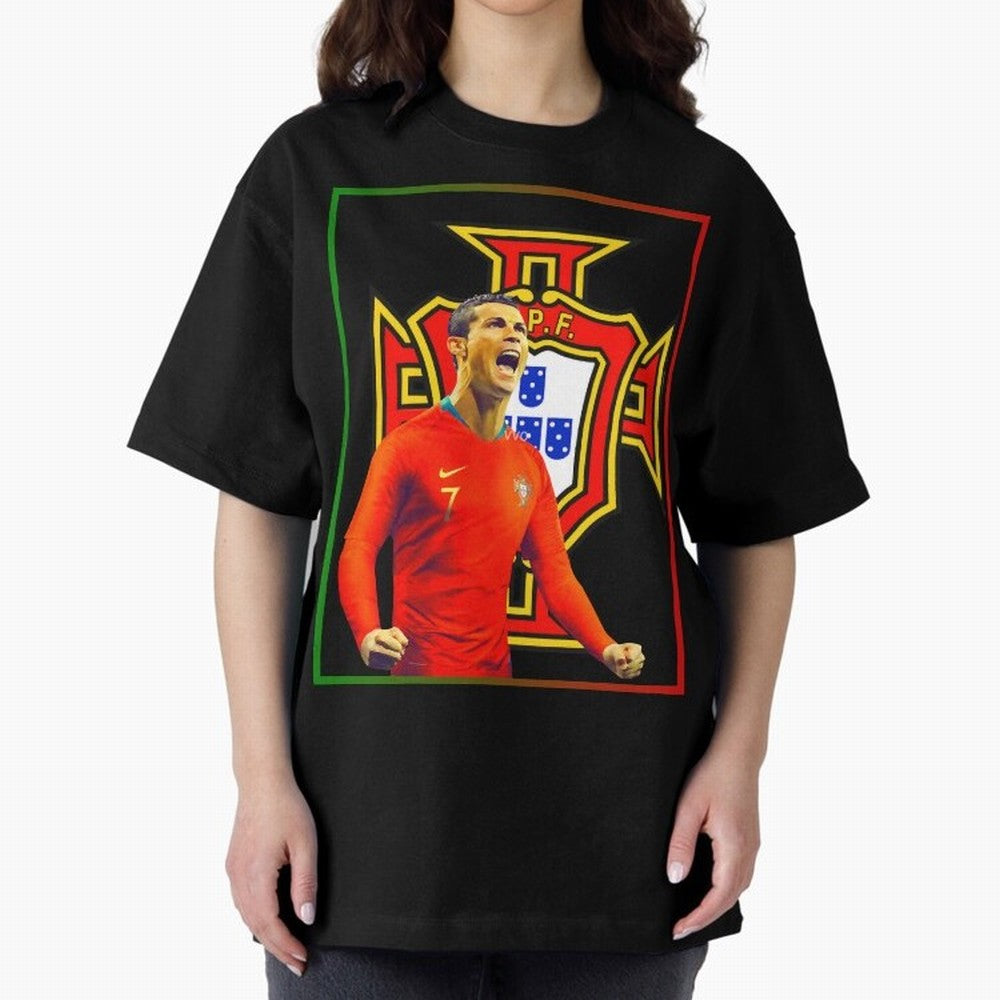 cristiano ronaldo Oversized T-Shirt Bring Champion Energy into Global Football Passion for FIFA World Cup 2026 Group Stage, Driven by Cristiano Ronaldo, Spain, Classic Soccer Heritage, Championship Pressure, Fan Loyalty and International Pride;