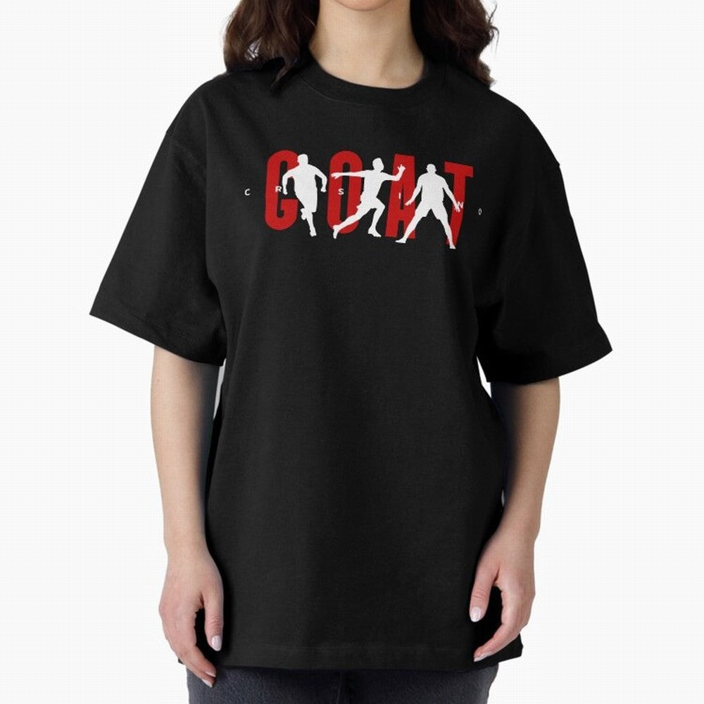 Cristiano Ronaldo Goat Oversized T-Shirt Join FIFA World Cup 2026 USA Canada Mexico Spirit, with Portugal, Spain and Germany, Neymar, Vintage Soccer Flavor, Modern Football Stars, National Flags and Final Night Emotion; Created for Match Day
