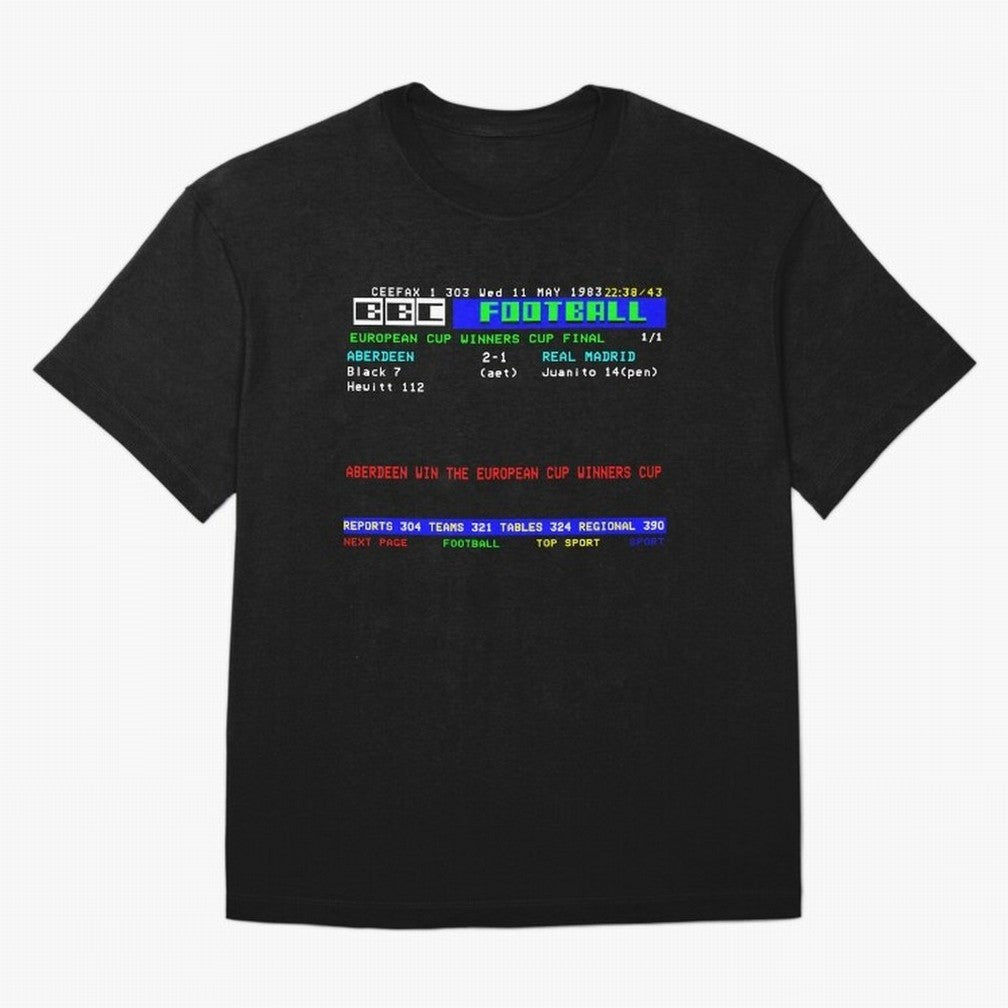 Aberdeen Cup Winners Cup Final 1983 CEEFAX Oversized T-Shirt Celebrate Global Passion for FIFA World Cup 2026 Spirit, Made for Spain and Netherlands, Haaland, Classic Soccer Heritage, Championship Pressure, Fan Loyalty and International Pride;