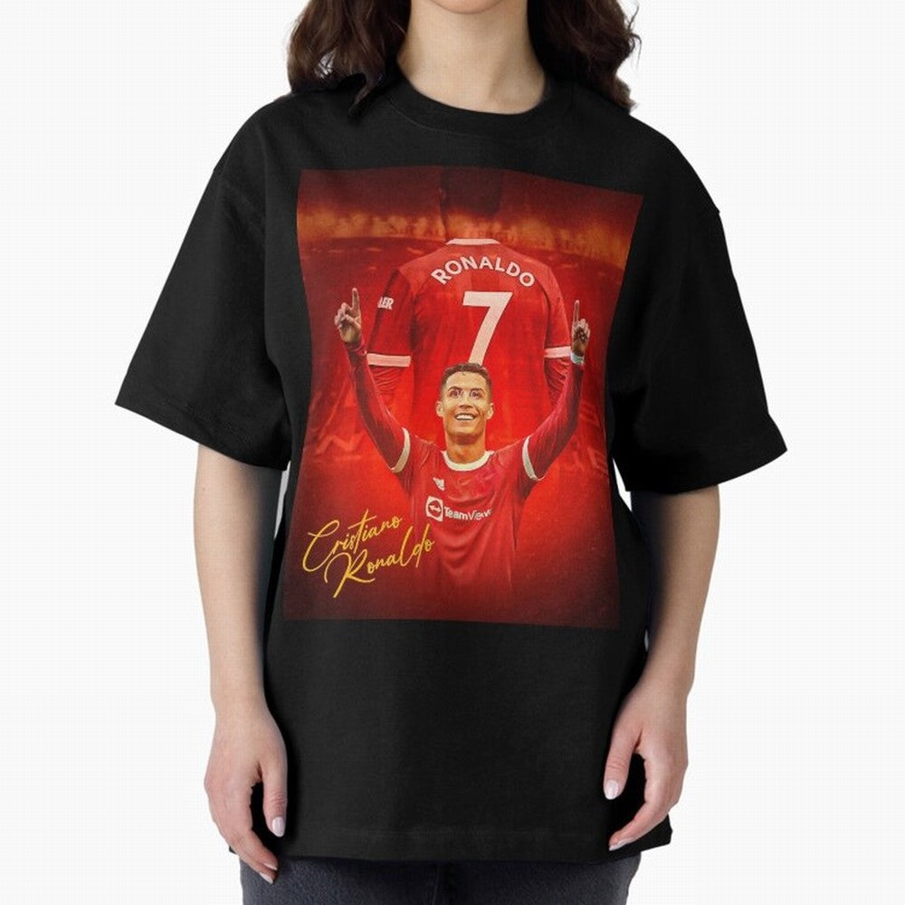 Cristiano Ronaldo ,Manchester 2022 Star, Football Poster, Ronaldo Gifts, Ronaldo Best Selling Oversized T-Shirt Discover FIFA World Cup 2026 USA Canada Mexico for Fans of Neymar and Portugal, Spain and Germany, Bringing Classic Soccer Heritage,