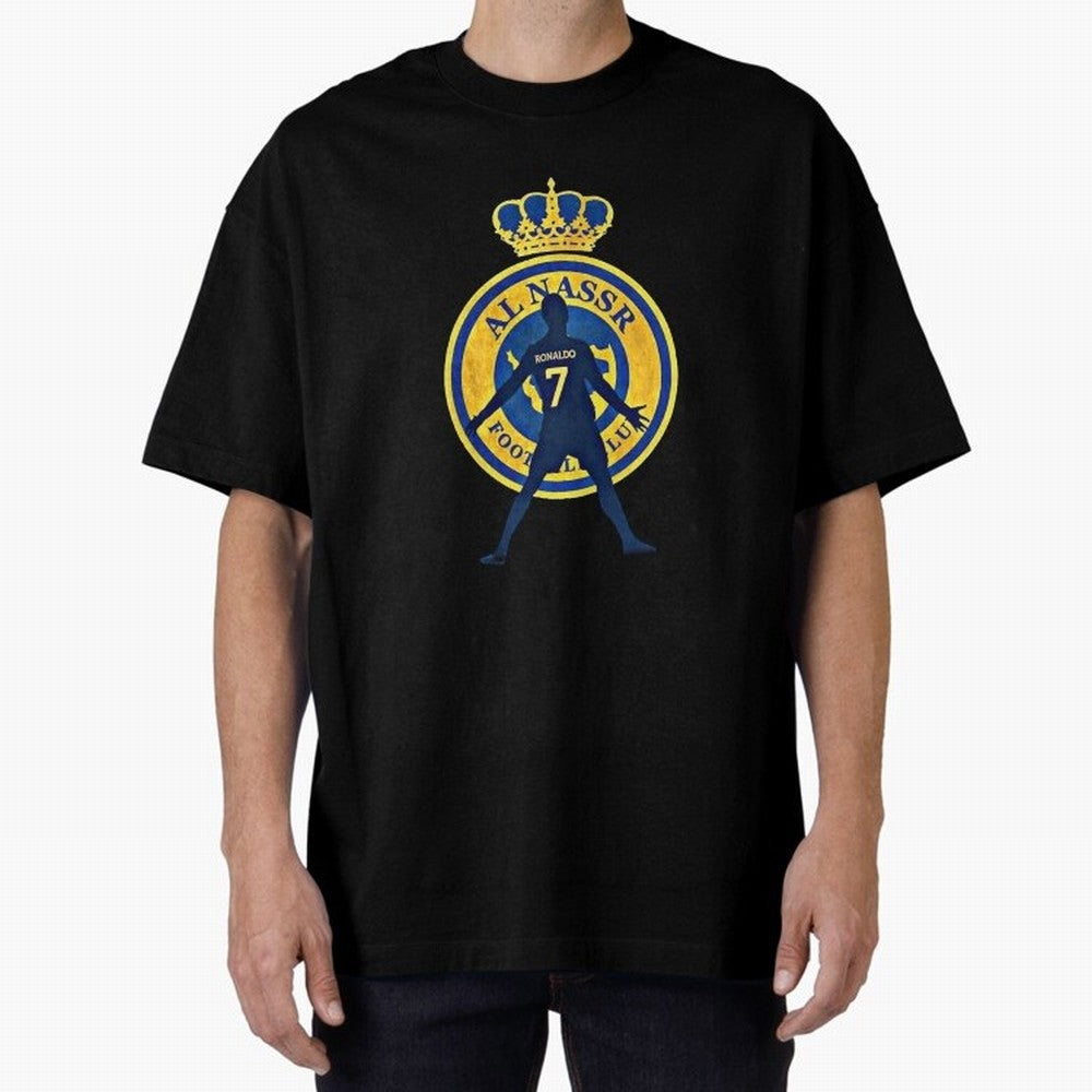 Cristiano Ronaldo T-shirt at Al-Nasr Saudi Club Oversized T-Shirt Celebrate Golden Goal Energy in FIFA World Cup 2026 USA Canada Mexico for Fans of Messi and Cristiano Ronaldo and England, France and Netherlands, Bringing Retro Football Energy,
