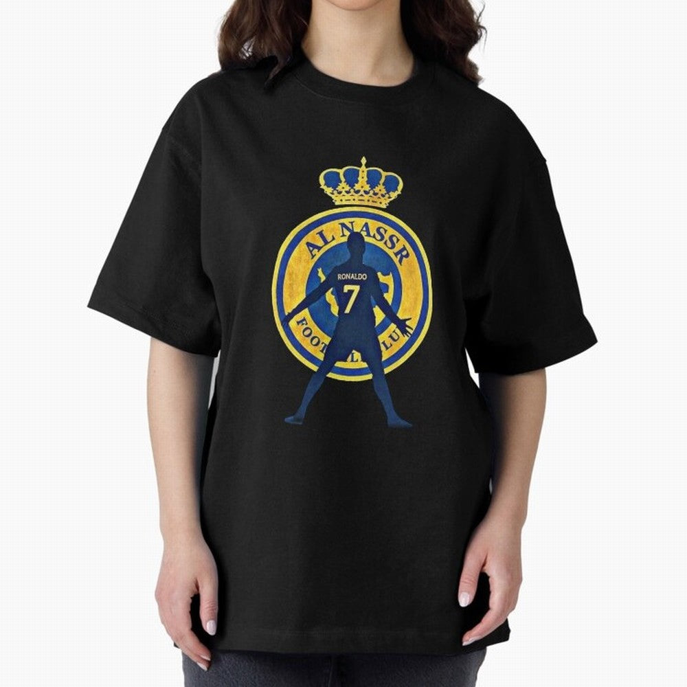 Cristiano Ronaldo T-shirt at Al-Nasr Saudi Club Oversized T-Shirt Celebrate Golden Goal Energy in FIFA World Cup 2026 USA Canada Mexico for Fans of Messi and Cristiano Ronaldo and England, France and Netherlands, Bringing Retro Football Energy,