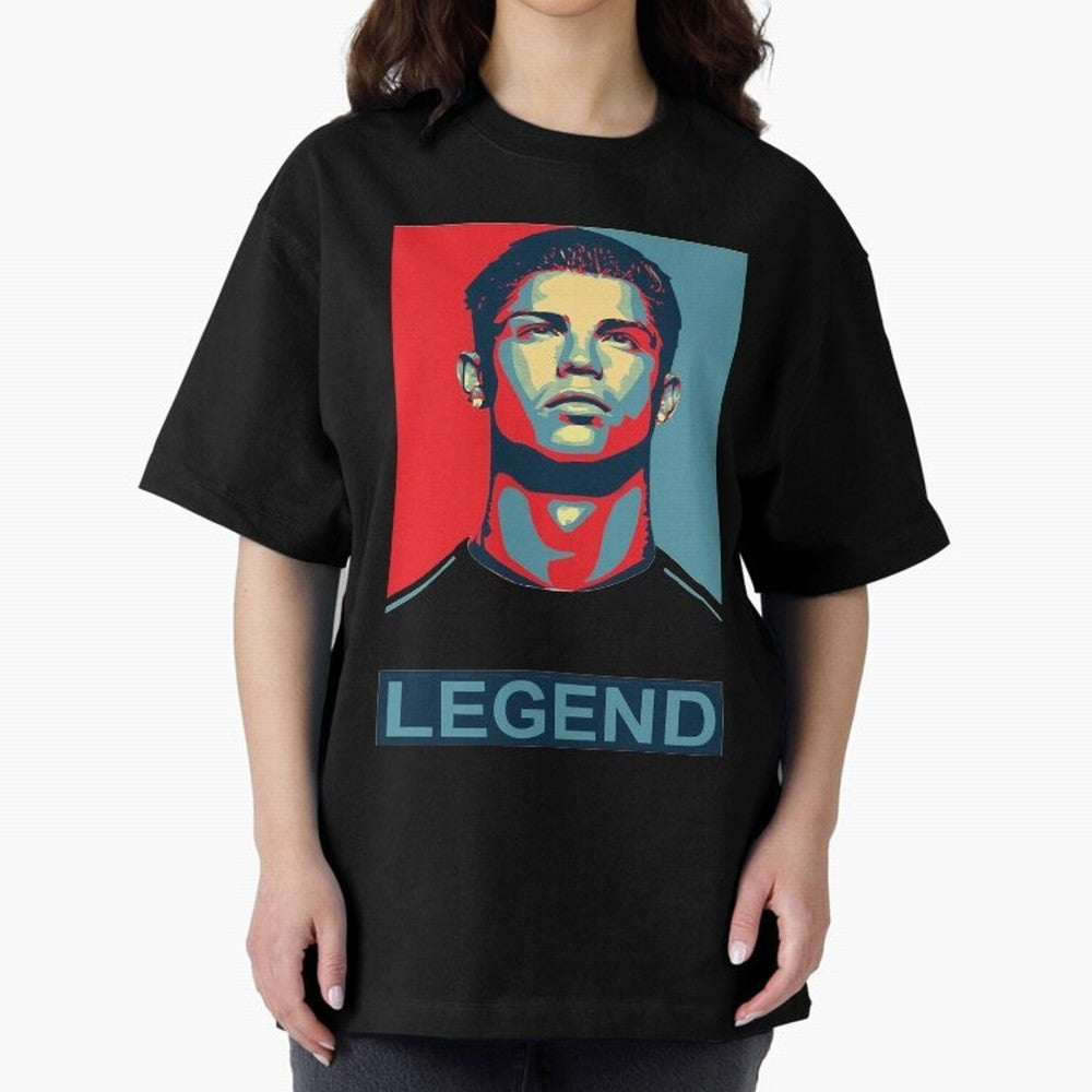 cristiano ronaldo legend Oversized T-Shirt Follow the Final Road of Global Football Passion for FIFA World Cup 2026 Group Stage, Centered on Messi, Neymar and Mbappe, England and Germany, Sports Nostalgia, International Competition, Famous Players