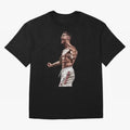 Cristiano Ronaldo - Celebration - CR7 - Black Oversized T-Shirt Carry the Dream of FIFA World Cup 2026 Spirit, Capturing Spain, Messi, Sports Nostalgia, International Competition, Famous Players and Unforgettable Victories; Created for Match Day