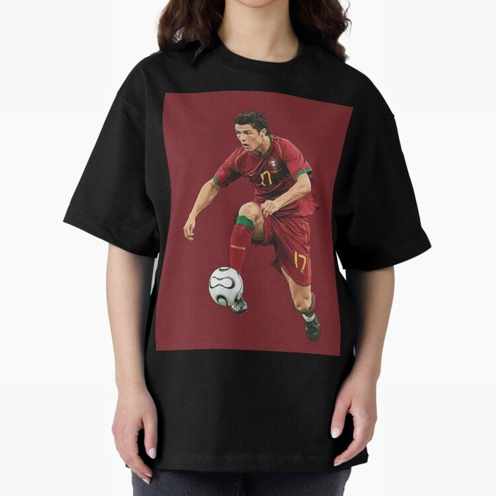 Ronaldo Oversized T-Shirt Live for the Drama of Match Day Hype around FIFA World Cup 2026 Group Stage, Mbappe, England, France and Netherlands, Classic Soccer Heritage, Championship Pressure, Fan Loyalty and International Pride; Perfect for Fans,