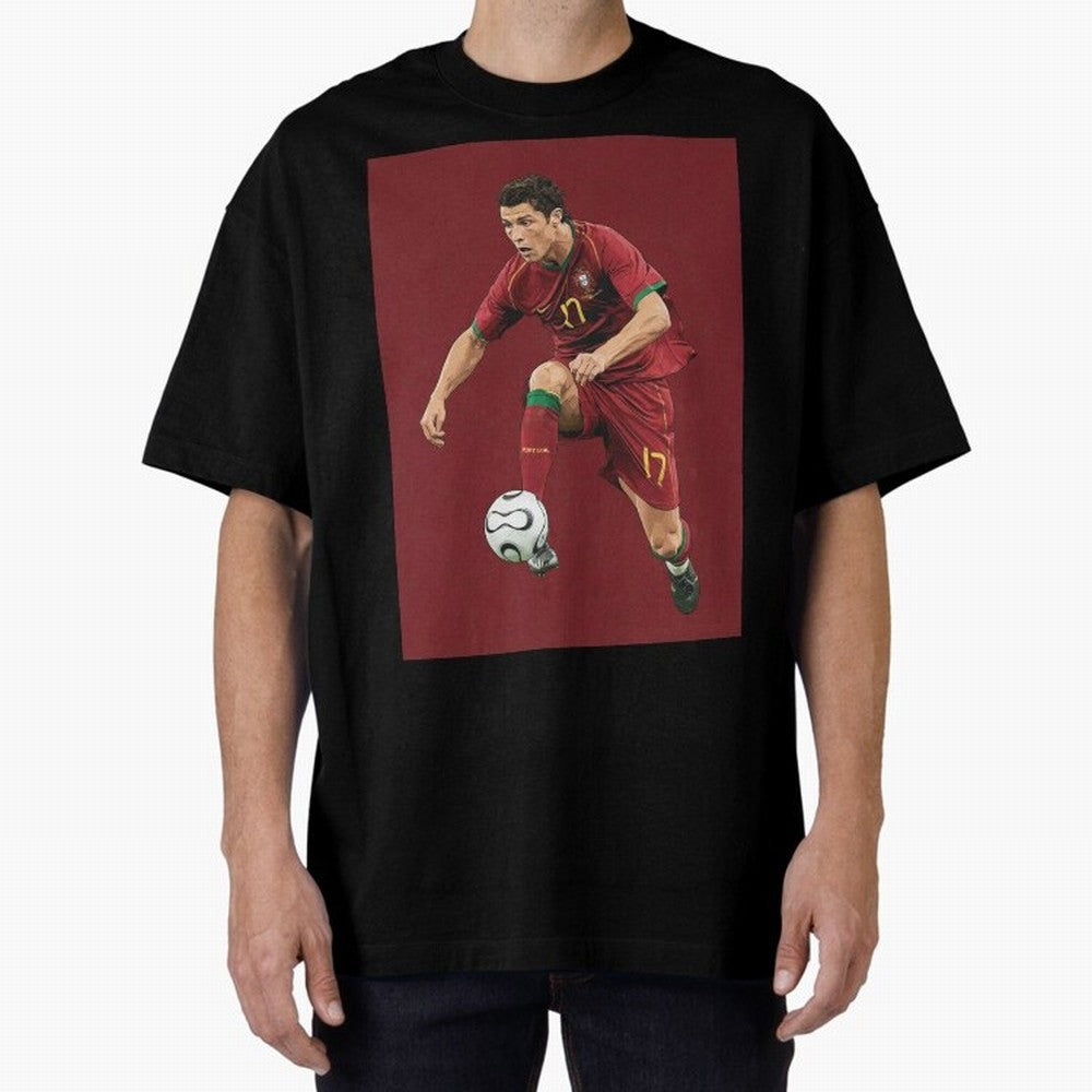 Ronaldo Oversized T-Shirt Live for the Drama of Match Day Hype around FIFA World Cup 2026 Group Stage, Mbappe, England, France and Netherlands, Classic Soccer Heritage, Championship Pressure, Fan Loyalty and International Pride; Perfect for Fans,