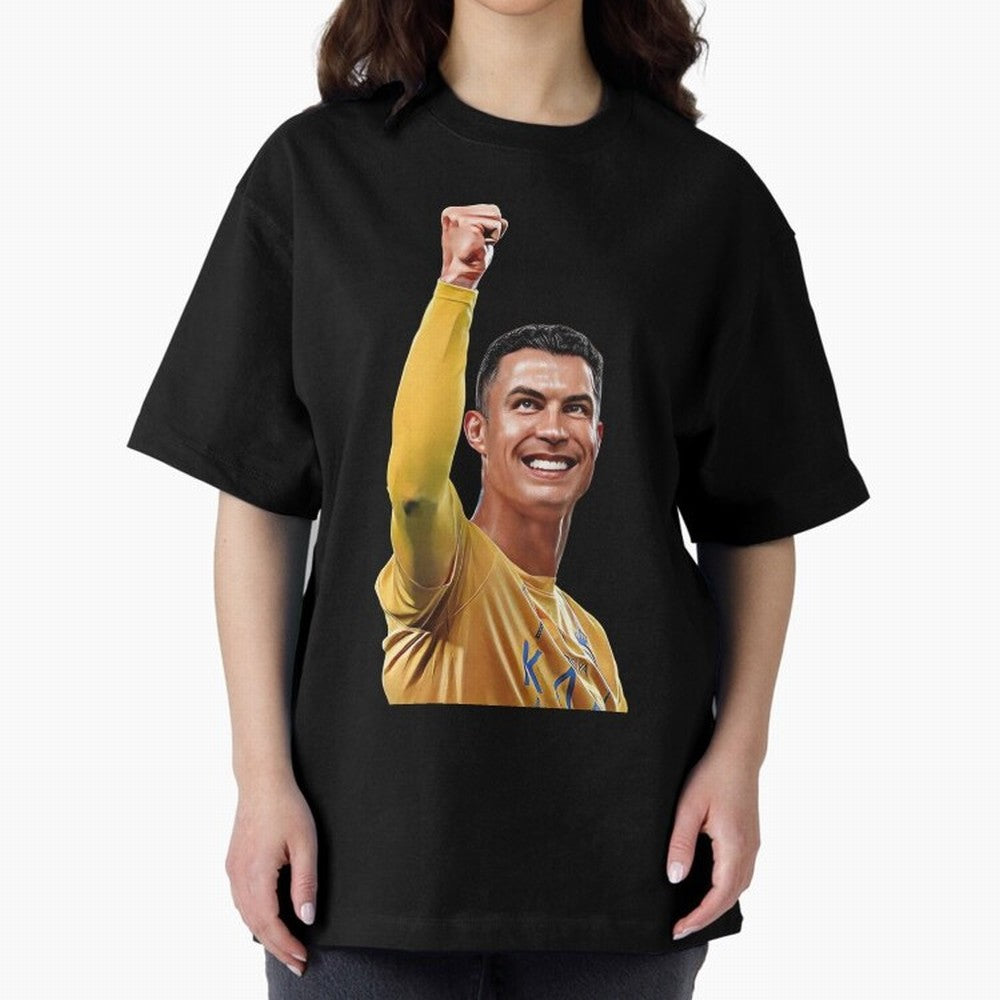 Cristiano Ronaldo - CR 7 Celebration Oversized T-Shirt Fuel FIFA World Cup 2026 USA Canada Mexico Spirit, Celebrating Spain, Messi and Cristiano Ronaldo, Retro Football Energy, Iconic Rivalries, Trophy Chase Drama and Stadium Atmosphere; Great for