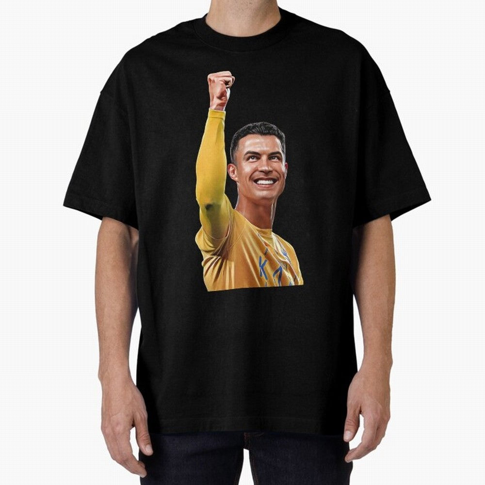 Cristiano Ronaldo - CR 7 Celebration Oversized T-Shirt Fuel FIFA World Cup 2026 USA Canada Mexico Spirit, Celebrating Spain, Messi and Cristiano Ronaldo, Retro Football Energy, Iconic Rivalries, Trophy Chase Drama and Stadium Atmosphere; Great for
