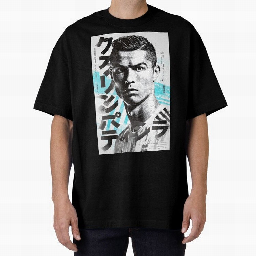 Cristiano Japanese Poster Oversized T-Shirt Follow the Final Road of FIFA World Cup 2026 USA Canada Mexico Spirit, Centered on Germany, Cristiano Ronaldo, Haaland and CR7, Game Day Rituals, Football Legends, Country Pride and the Road to the Final;