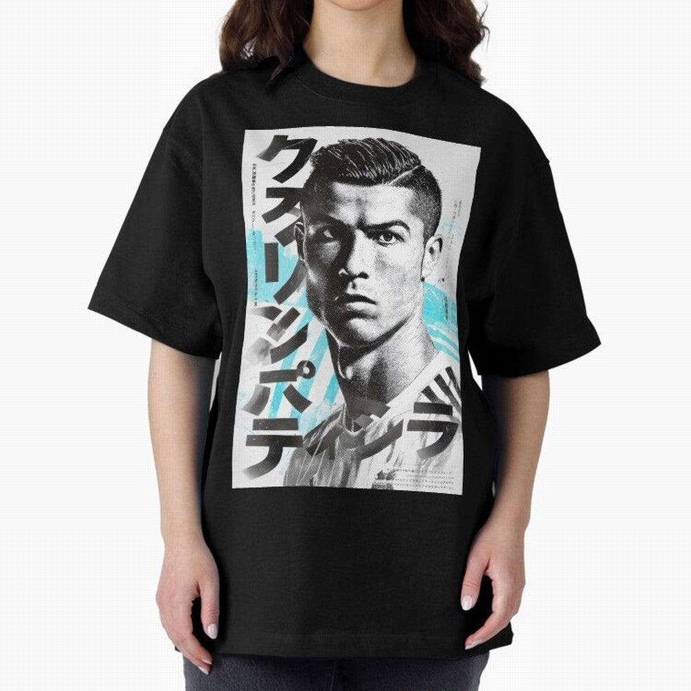 Cristiano Japanese Poster Oversized T-Shirt Follow the Final Road of FIFA World Cup 2026 USA Canada Mexico Spirit, Centered on Germany, Cristiano Ronaldo, Haaland and CR7, Game Day Rituals, Football Legends, Country Pride and the Road to the Final;