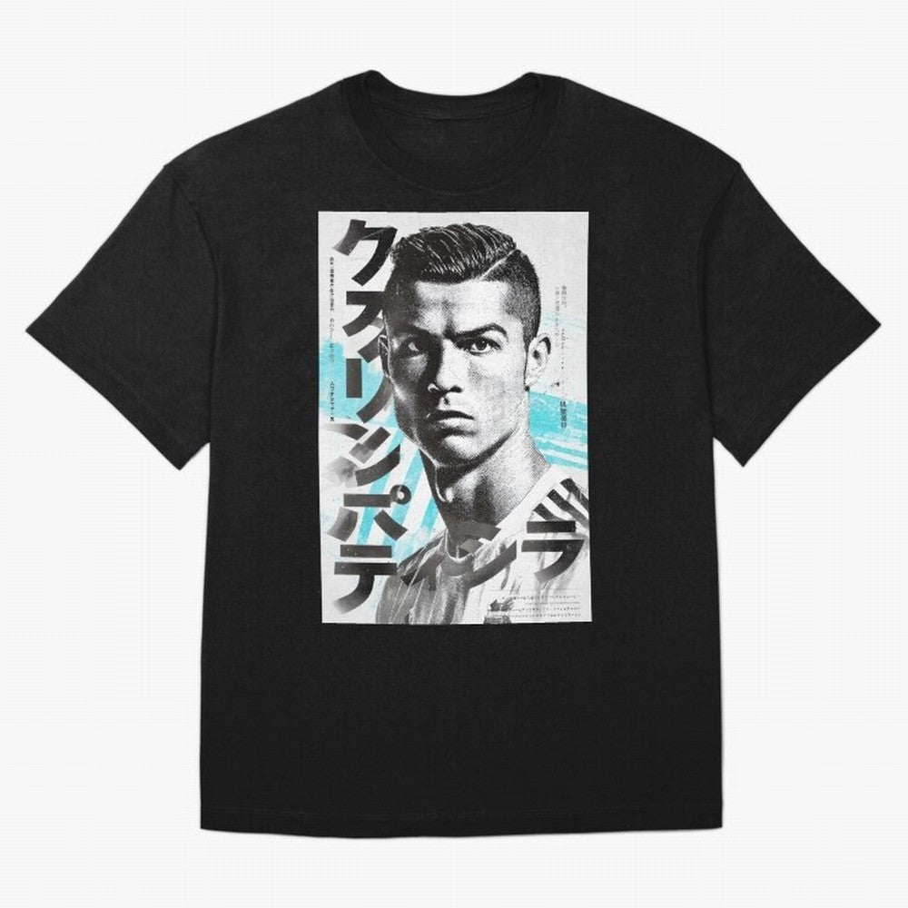 Cristiano Japanese Poster Oversized T-Shirt Follow the Final Road of FIFA World Cup 2026 USA Canada Mexico Spirit, Centered on Germany, Cristiano Ronaldo, Haaland and CR7, Game Day Rituals, Football Legends, Country Pride and the Road to the Final;