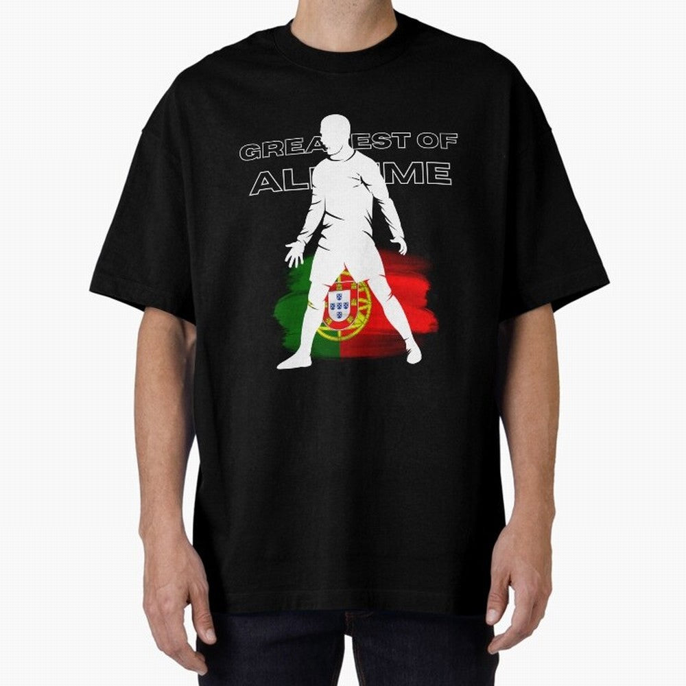 Cristiano Ronaldo Portugal Greatest Of All Time Oversized T-Shirt Show Fan Pride Across Match Day Hype around FIFA World Cup 2026, Haaland, Netherlands, Tournament Hype, Historic Matchups, Family Viewing Parties and Global Sports Pride; Built for