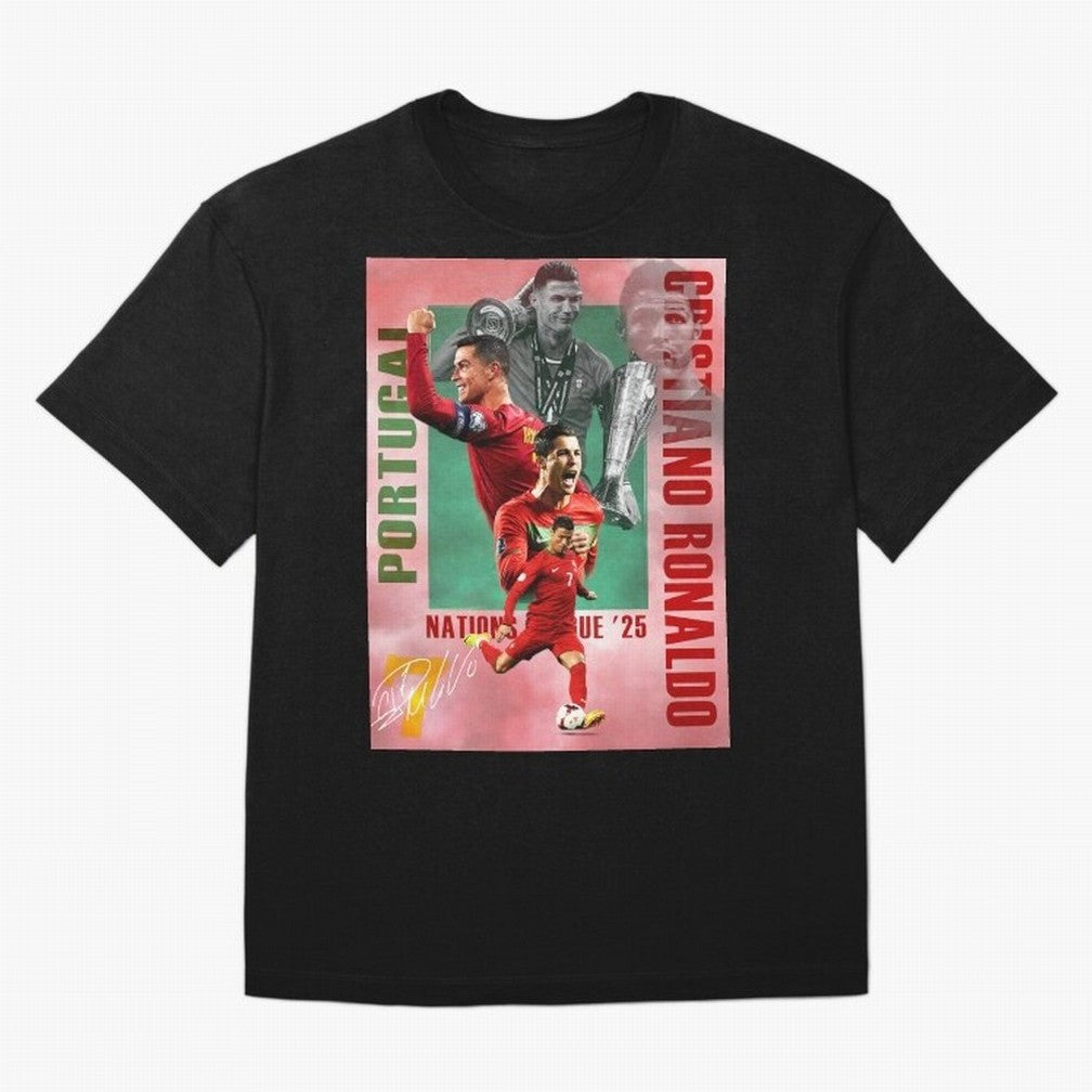 Cristiano Ronaldo Portugal Football Legend Oversized T-Shirt Celebrate Soccer Greatness during FIFA World Cup 2026 Group Stage Featuring Cristiano Ronaldo, France Energy, Champion Mindset, Group Stage Buzz, Knockout Tension and Passionate Fan